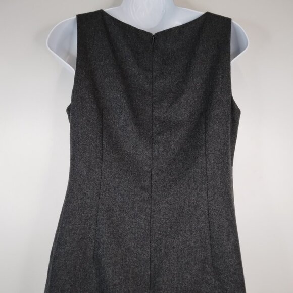 LOFT Sleeveless Sheath Wool Blend Charcoal Dress Size 6P - Picture 7 of 11